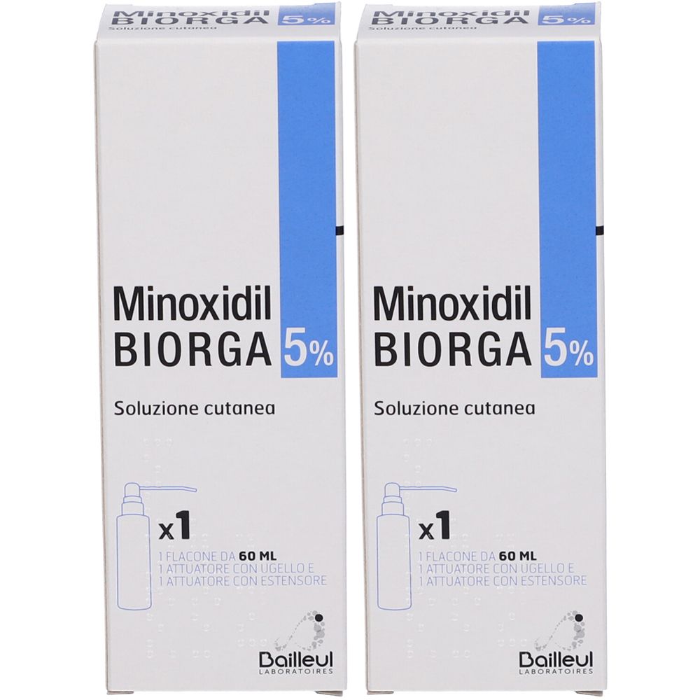 Minoxidil Biorga 5% soluzione cutanea Set da 2