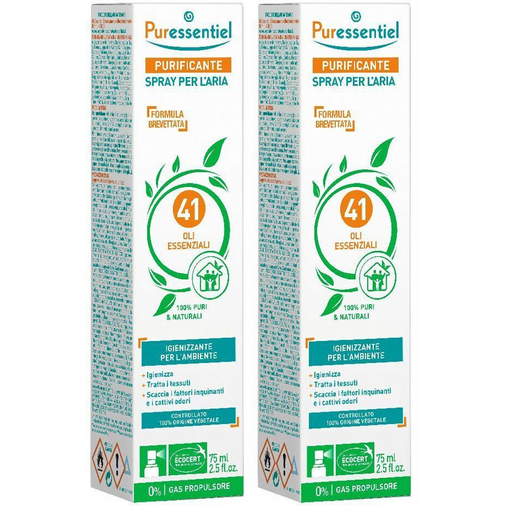 Puressentiel Purificante Spray per l'Aria con Oli Essenziali Set da 2