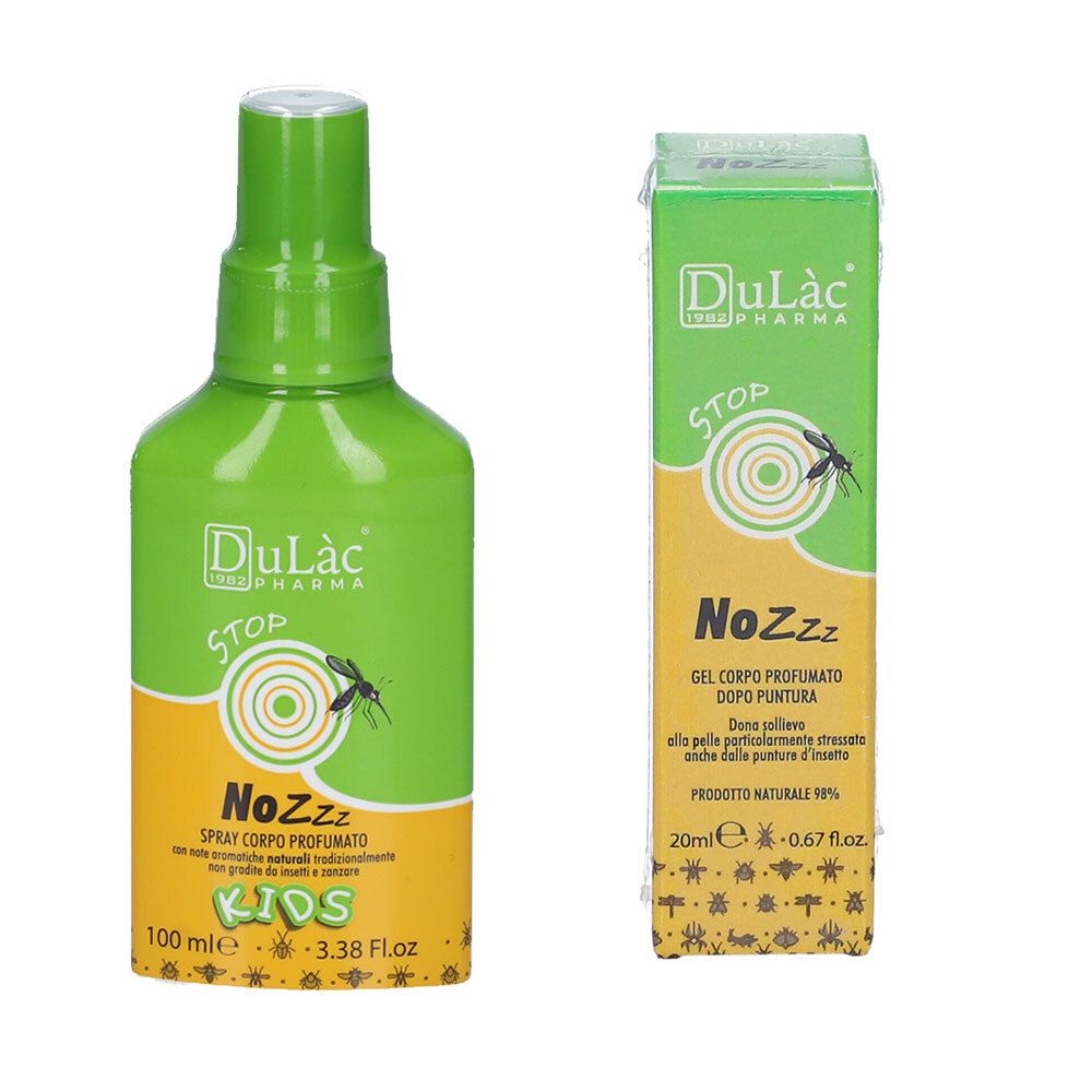 Dulàc NoZzz Spray Kids Spray Corpo per Bambini + Gel Corpo Dopopuntura Roll-On