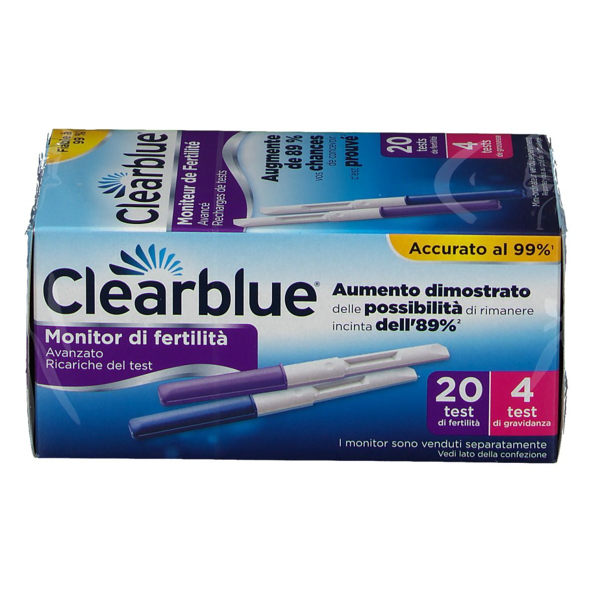 Clearblue Ricariche per Monitor di Fertilità 20 Test di Fertilità + 4 Test di Gravidanza (Monitor non incluso)
