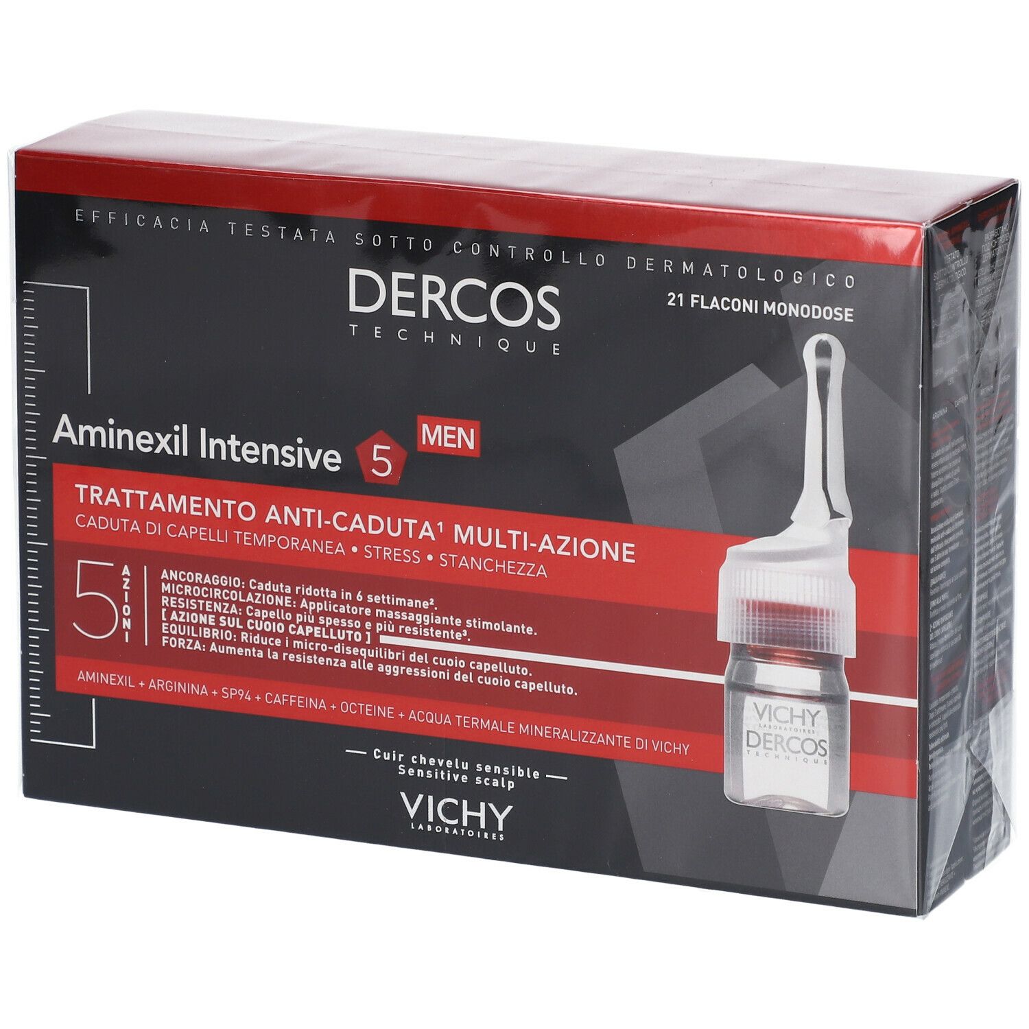 Vichy Dercos Aminexil trattamento anticaduta uomo 21 fiale 21 x 6 ml