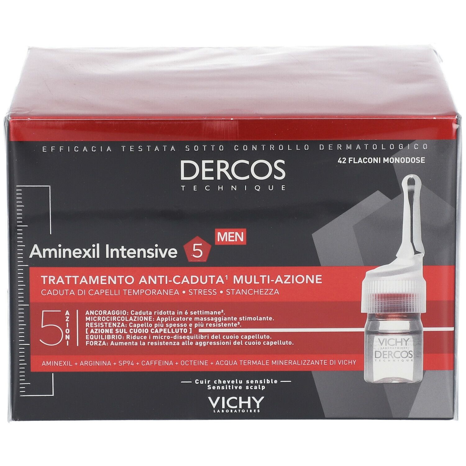Vichy Dercos Aminexil trattamento anticaduta uomo 42 fiale 42 x 6 ml