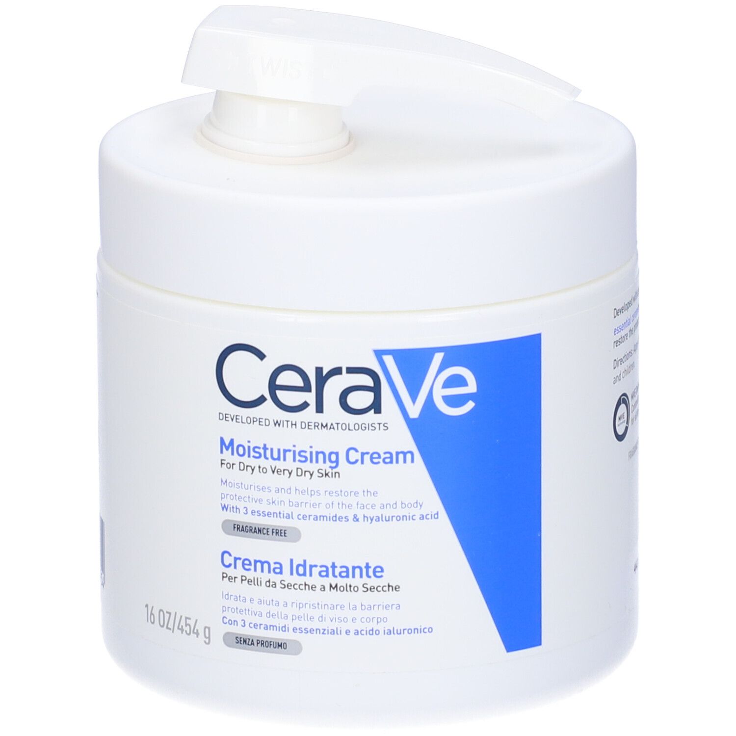 CeraVe Crema Corpo Idratante Pelle Molto Secca con Dispenser 454 g