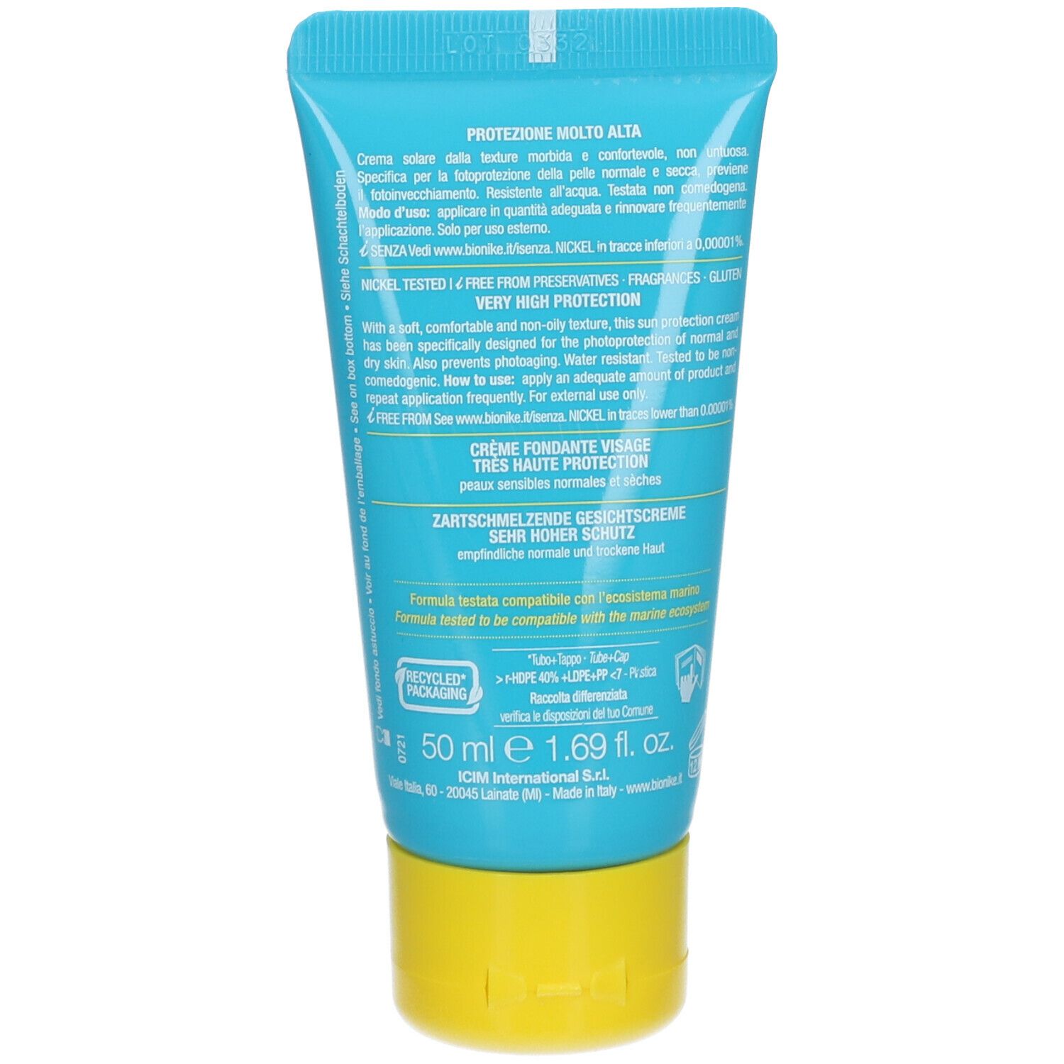 BioNike Defence Sun Crema Viso Fondente SPF 50+
