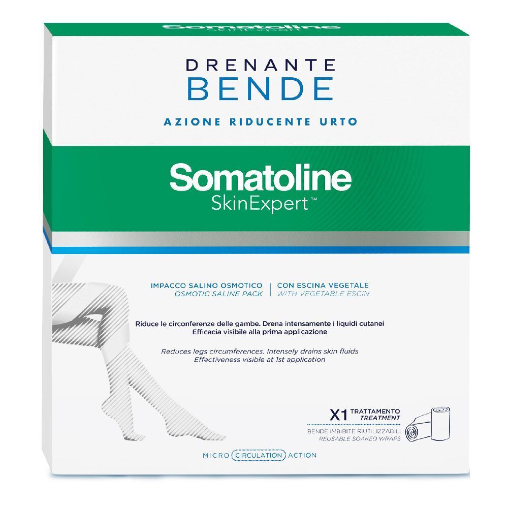 Somatoline SkinExpert™ Drenante Bende Azione Riducente Urto + Scrub Sea Salt 70g GRATIS