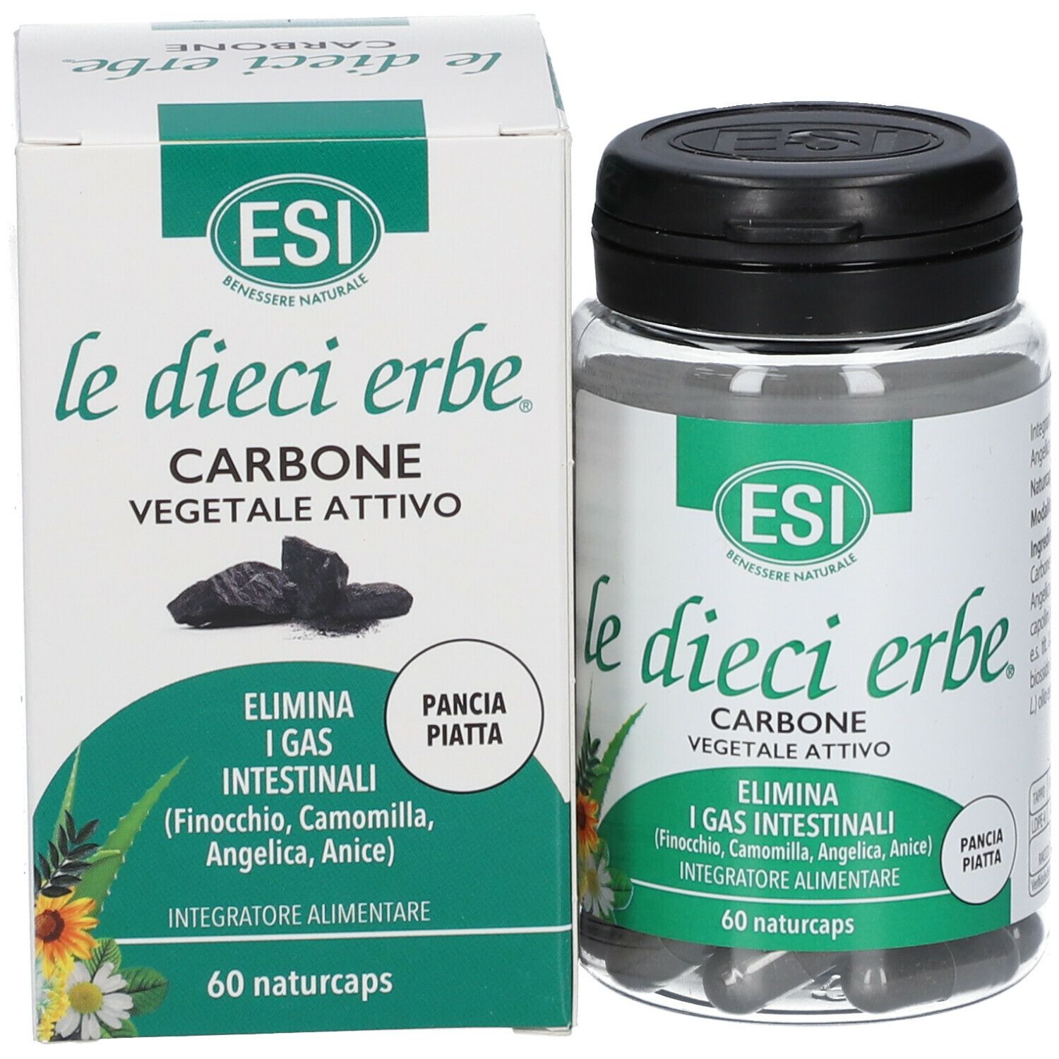 ESI le dieci erbe Carbone Vegetale Attivo
