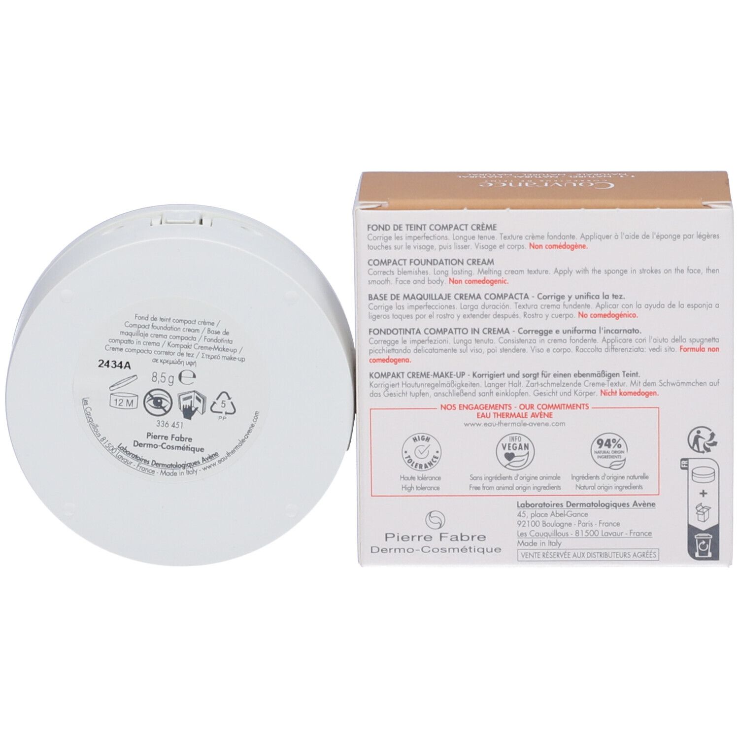 Avene Couvrance Fondotinta Compatto Naturale