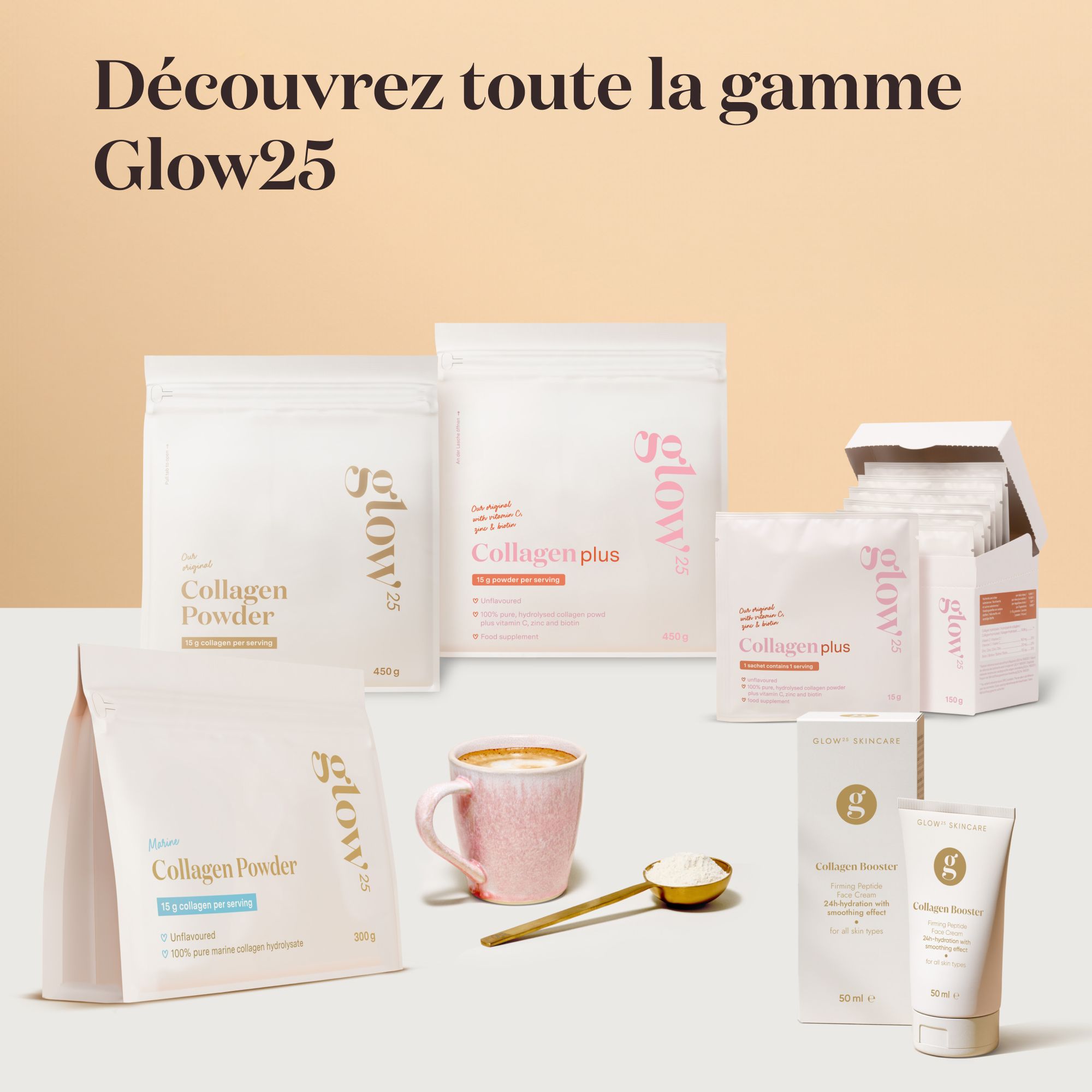 Glow25® Collagene marino in polvere - Idrolizzato di collagene premium