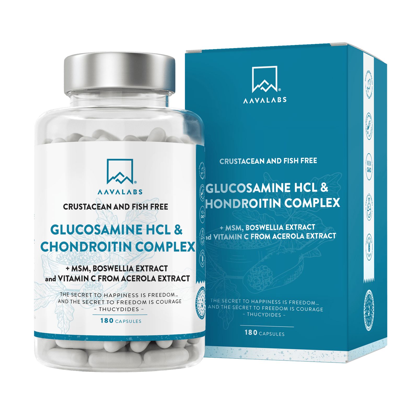 Aavalabs Complesso di Glucosamina HCL e Condroitina