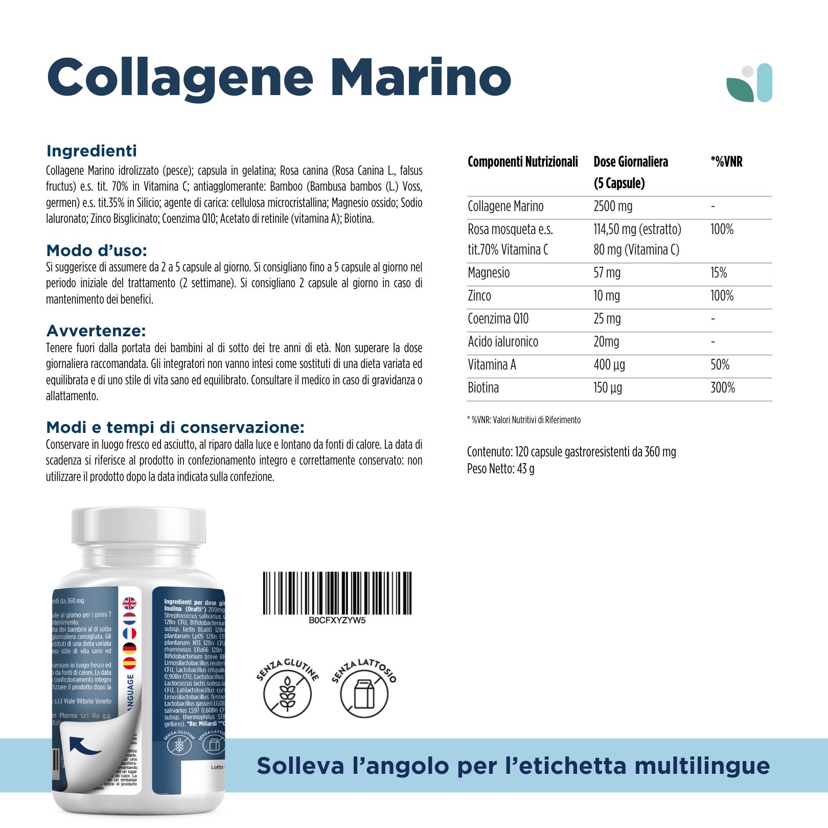 WESALYS® Collagene Marino - Integratore Alimentare la Pelle, Articolazioni e Capelli